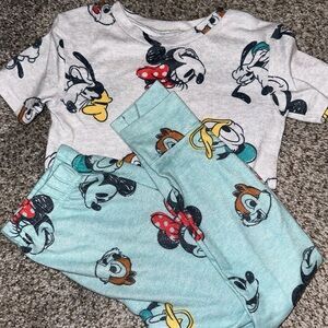 Target disney pijamas, grey and blue with patterns, size 6